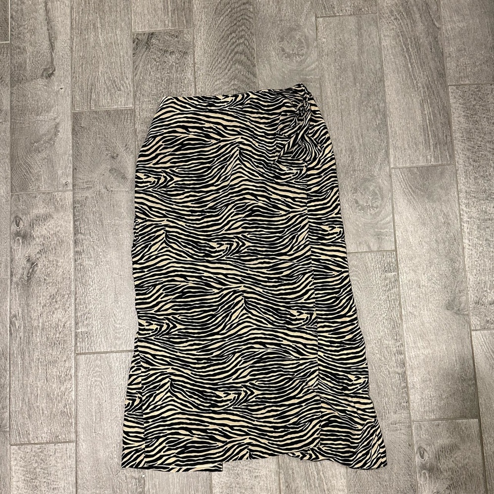 100% Silk Zebra Print Women's Skirt